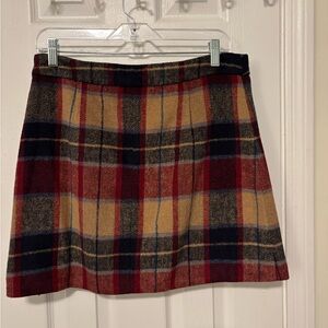 RIHOAS Tan and Red A-Line Mini Skirt